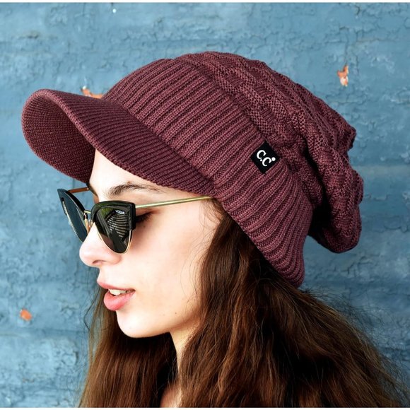 Beanie Fuzzy Fleece Lining Warm Chunky Soft Stretchy Oversized Ribbed Knit Hat main image 5